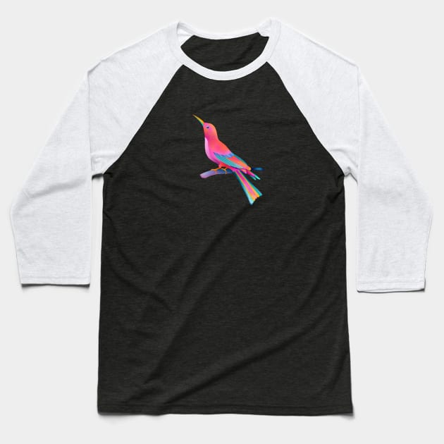 Pink Bird Baseball T-Shirt by Renee Ciufo Illustration